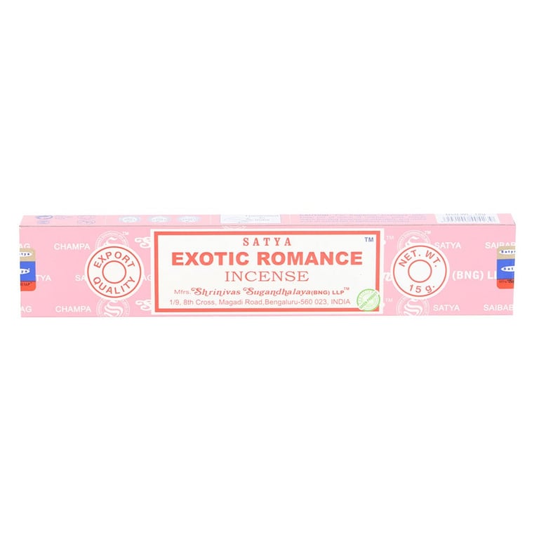 Satya Exotic Romance Incense Sticks - 12 Packs of Vegan & Cruelty-Free Home Fragrance