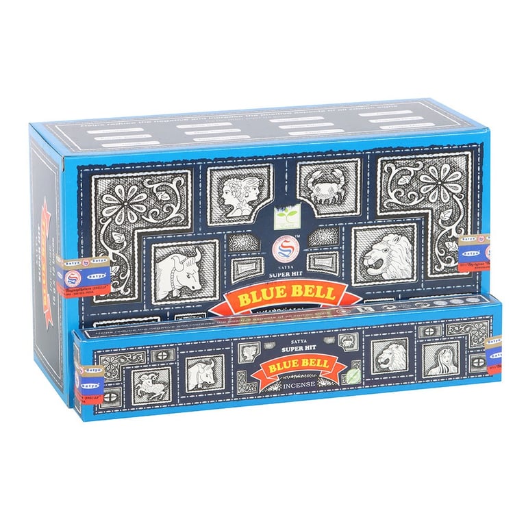Satya Blue Bell Incense Sticks - 12 Pack Display, Vegan & Cruelty-Free Home Aromatherapy