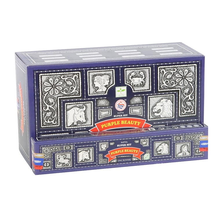 Satya Superhit Purple Beauty 12-Packs Floral & Fruity Vegan Incense Sticks
