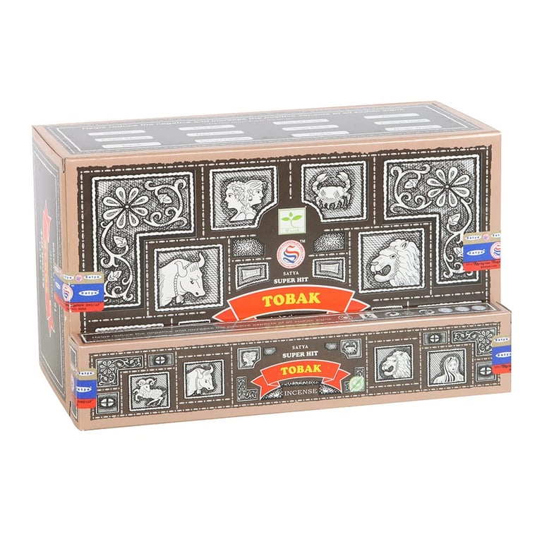 Satya Superhit Tobak Incense Sticks - 12 Packs Vegan & Cruelty-Free