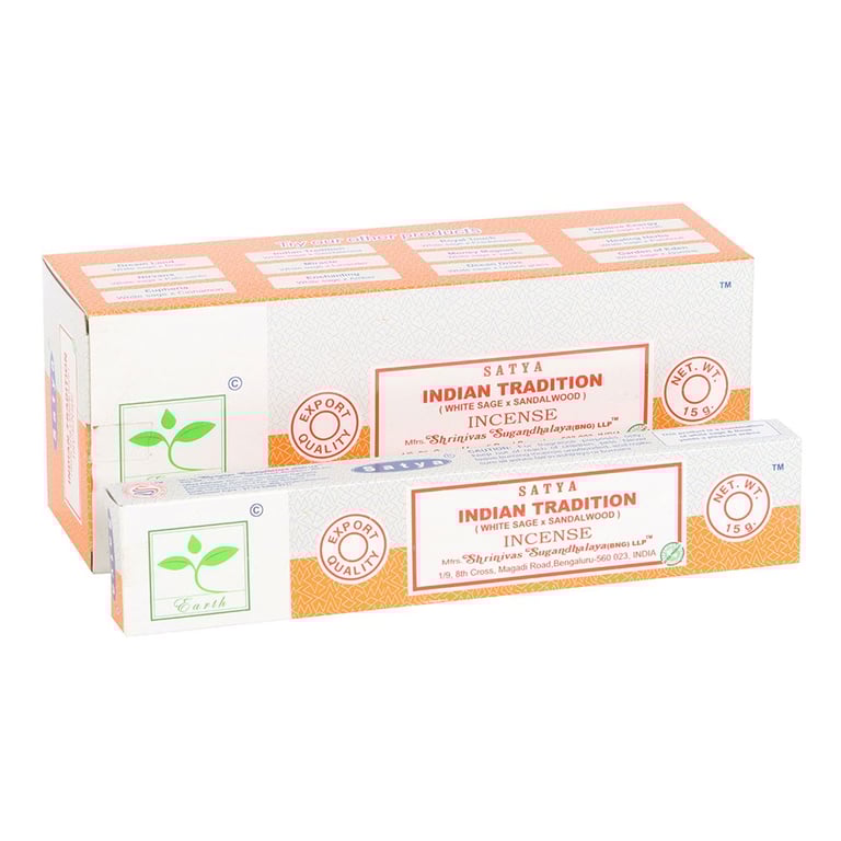 Satya Indian Tradition Earth Incense - 6 Packs, Vegan & Cruelty-Free Meditation Incense Sticks