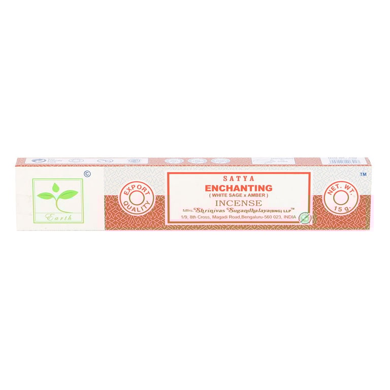 Satya Enchanting Earth Incense Sticks - 6 Packs, Vegan & Cruelty-Free, Floral Woody Fragrance