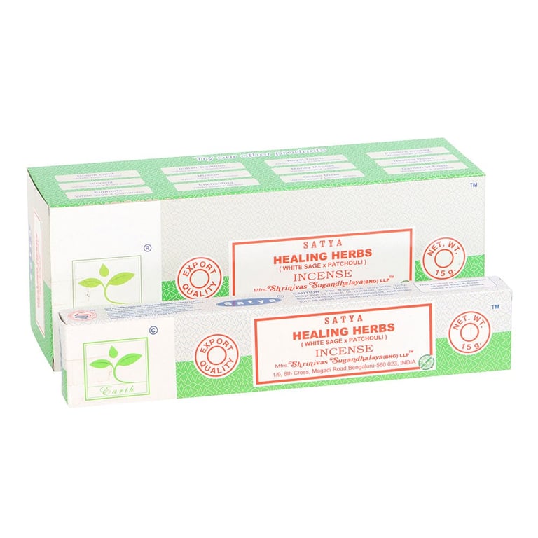 Healing Herbs Earth Incense Sticks by Satya - Vegan & Cruelty-Free Wellness Blend