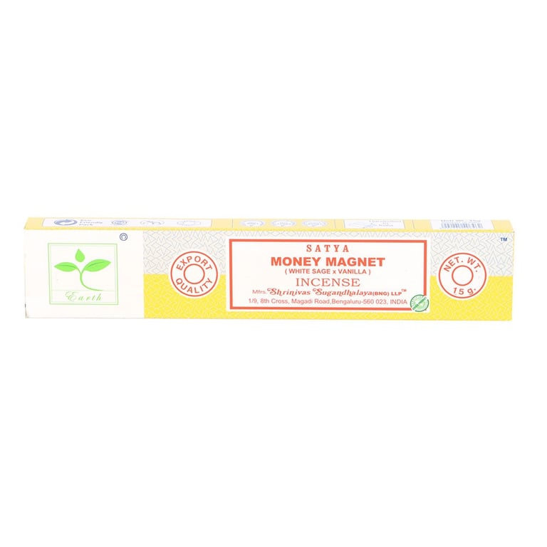 Satya Money Magnet Earth Incense - 6 Packs, Vegan & Cruelty-Free Abundance Aromatherapy for Wealth Attraction