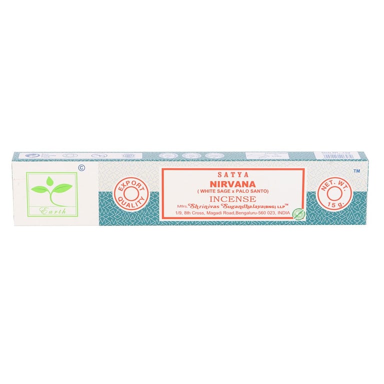 Nirvana Earth Incense Sticks by Satya - 6 Packs, Vegan & Mindfulness Meditation Aids
