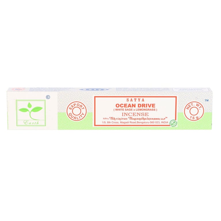 Satya Ocean Drive Earth Incense Sticks - 6 Packs, Vegan & Cruelty-Free