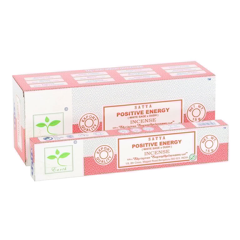 Satya Positive Energy Earth Incense Sticks - 6 Packs, Vegan & Cruelty-Free, Uplifting Citrus & Herbal Notes