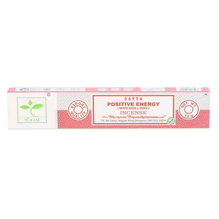 Satya Positive Energy Earth Incense Sticks - 6 Packs, Vegan & Cruelty-Free, Uplifting Citrus & Herbal Notes