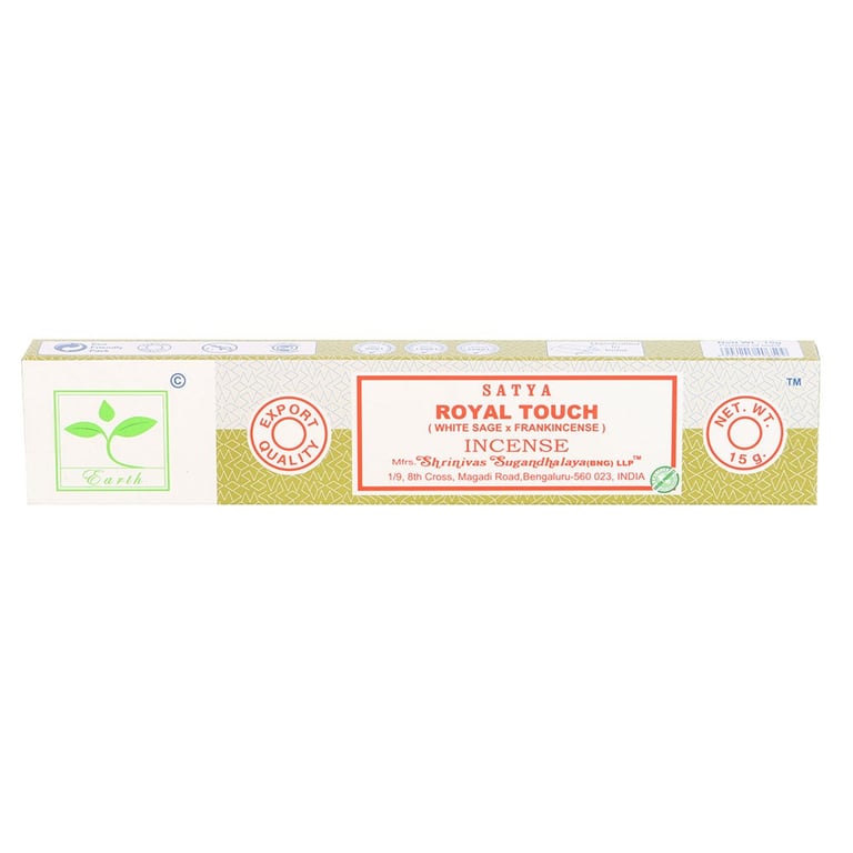 Satya Royal Touch Earth Incense Sticks - 6 Packs, Vegan & Cruelty-Free, Perfect for Special Occasions