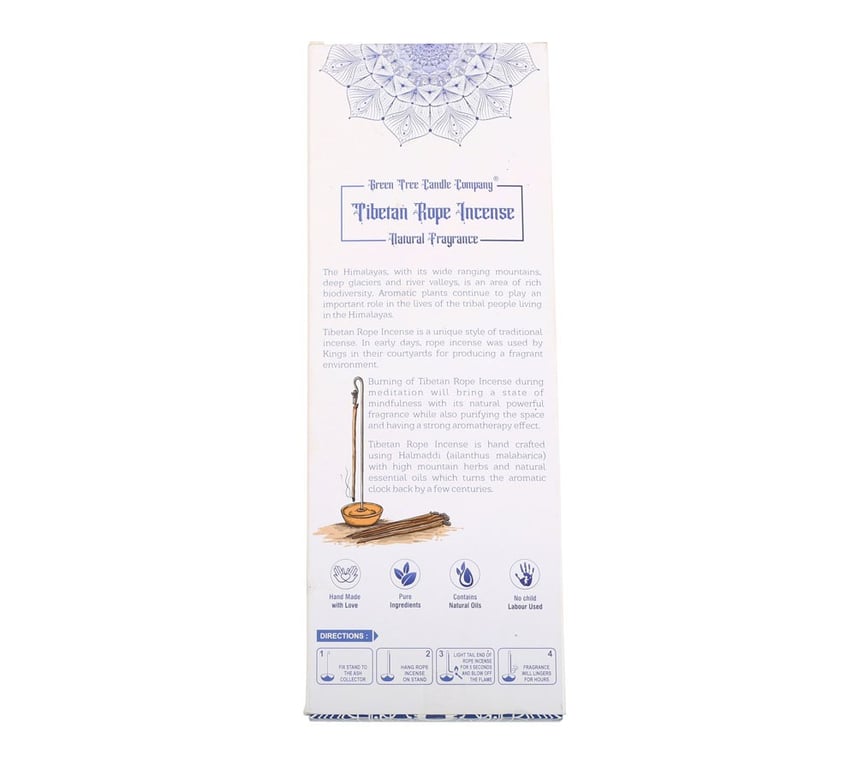 Himalayan Herbs Tibetan Rope Incense Set - Natural Essential Oils & Aromatherapy Benefits for Home Purification