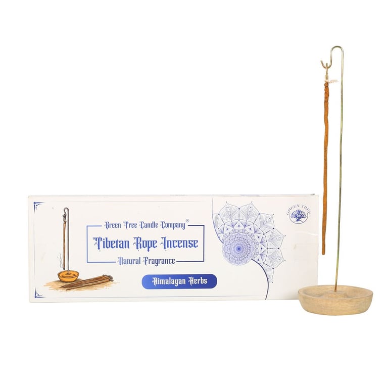 Himalayan Herbs Tibetan Rope Incense Set - Natural Essential Oils & Aromatherapy Benefits for Home Purification
