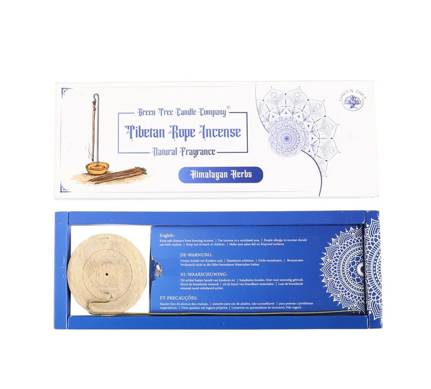 Himalayan Herbs Tibetan Rope Incense Set - Natural Essential Oils & Aromatherapy Benefits for Home Purification