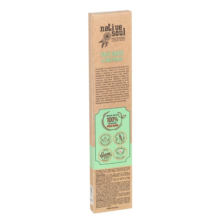 Palo Santo & Sweet Grass Smudge Incense Sticks - Yoga & Meditation Set