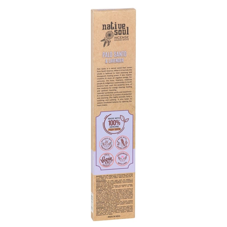 Palo Santo & Lavender Smudge Incense Sticks - Spiritual Cleansing for Yoga and Meditation