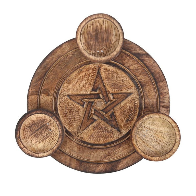 Pentagram Wooden Tealight Holder - Home Decor Star Design Candle Stand
