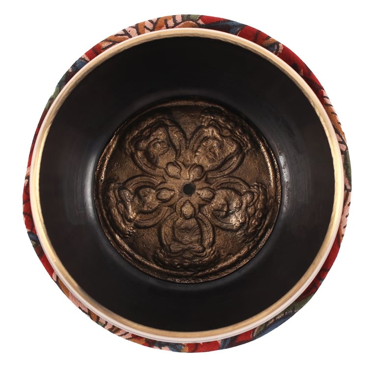 9cm Brass Singing Bowl - Buddha Design Meditation Tool with Energy Clearing Properties
