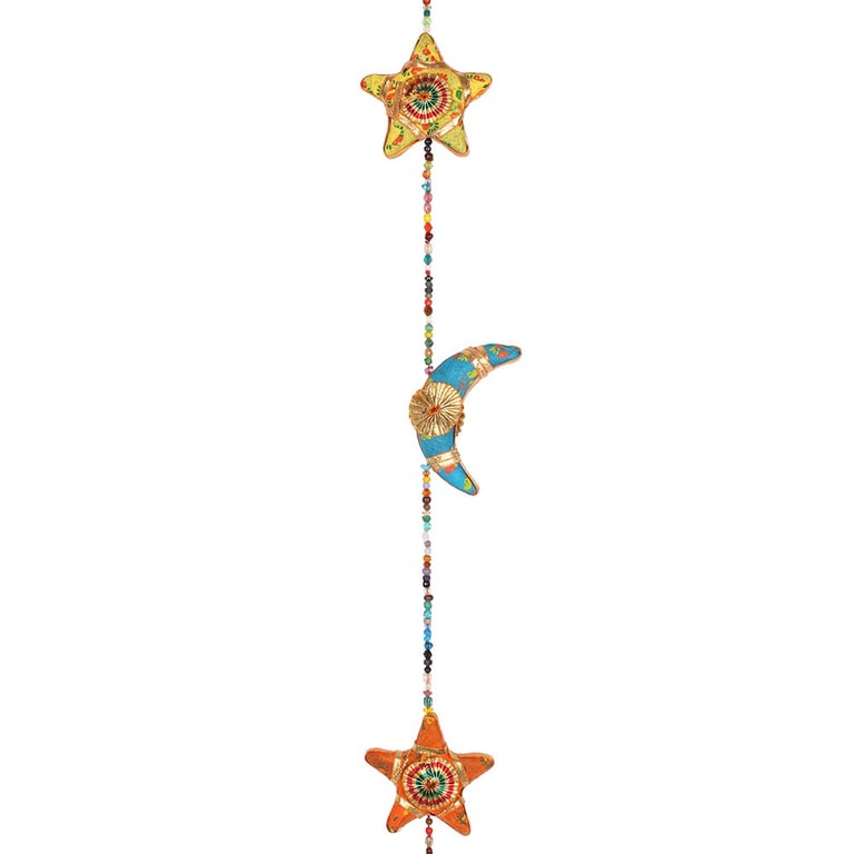 Handmade Hanging Moons and Stars Decoration with Bell