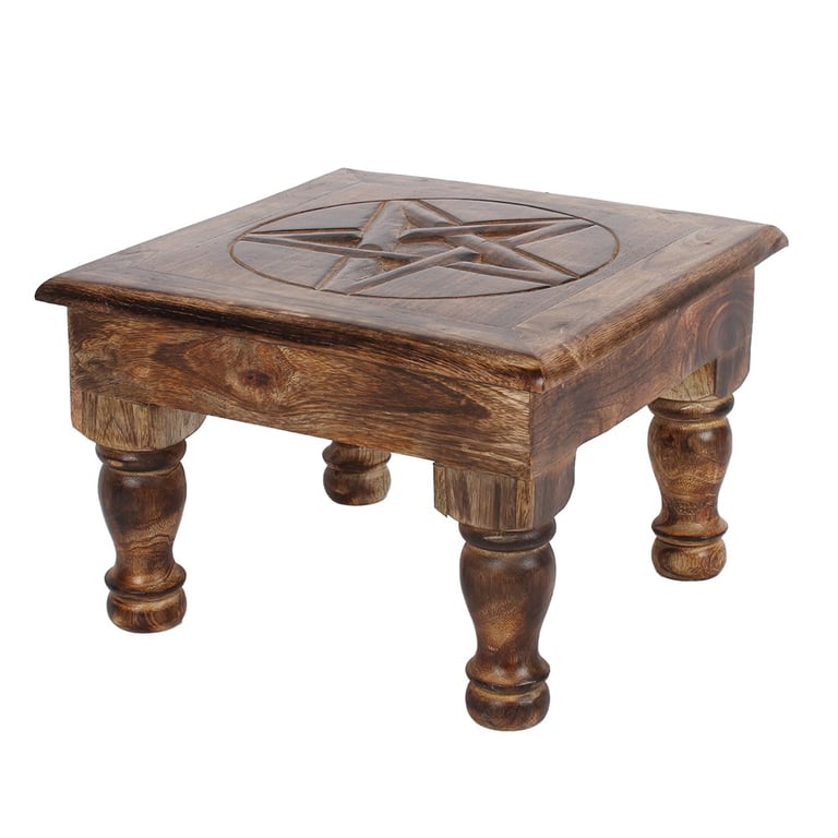 Mangowood Pentagram Altar Table - Beautiful Spiritual Home Decor