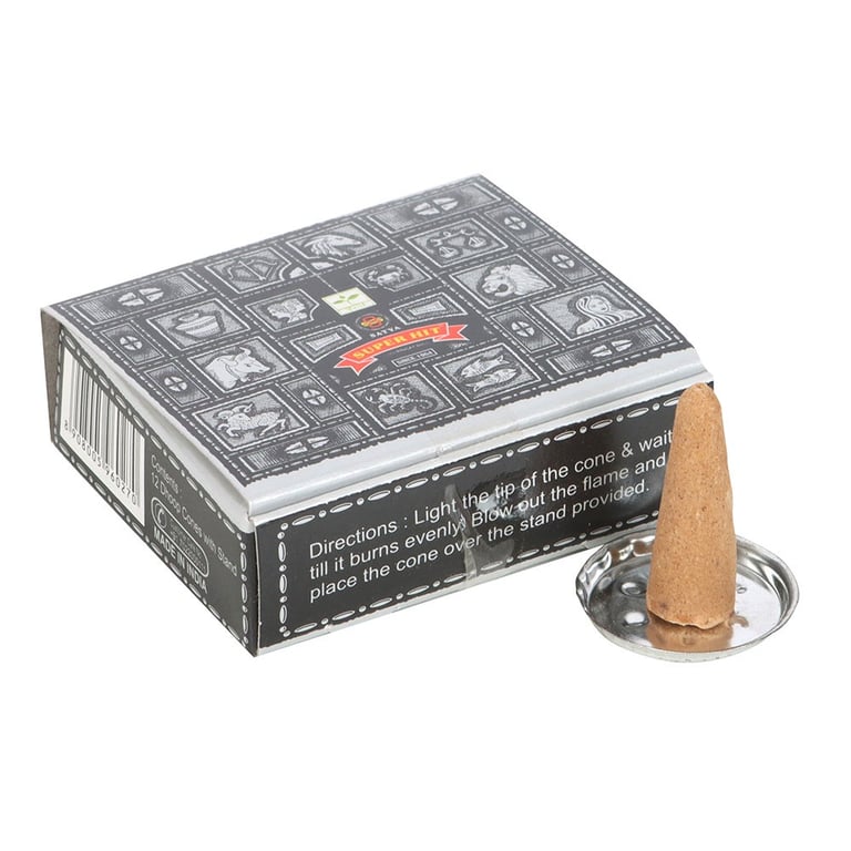 Satya Super Hit Dhoop Incense Cones - 12 Pack Vegan & Cruelty-Free