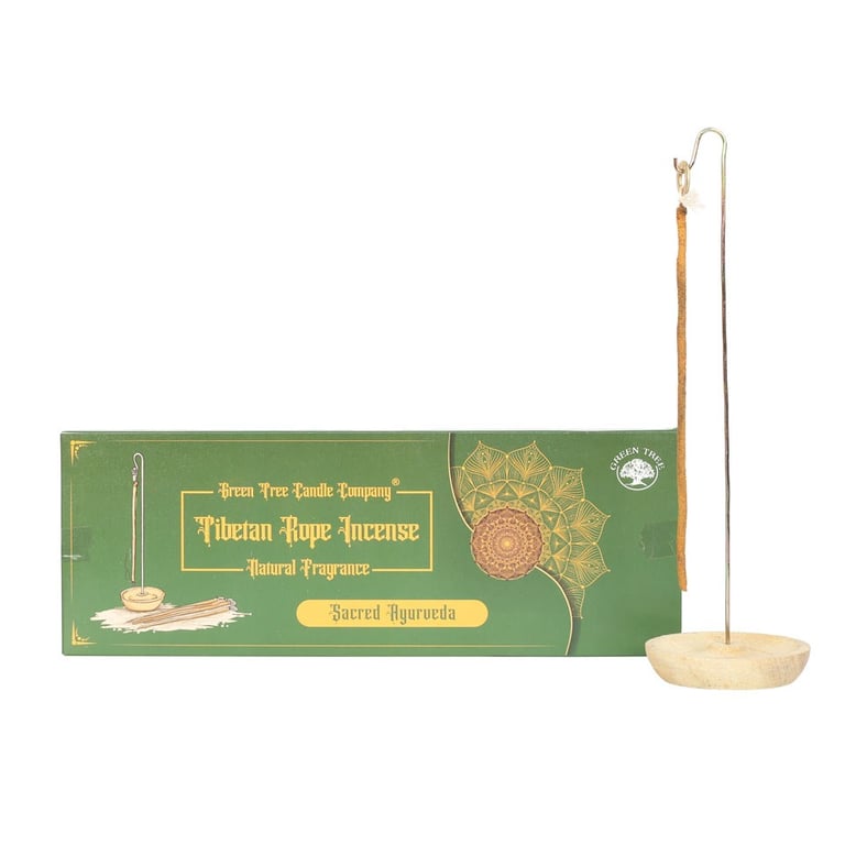 Tibetan Rope Incense with Holder - Natural Aromatherapy and Home Fragrance for Meditation