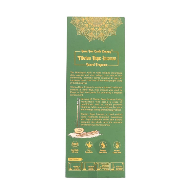 Tibetan Rope Incense with Holder - Natural Aromatherapy and Home Fragrance for Meditation