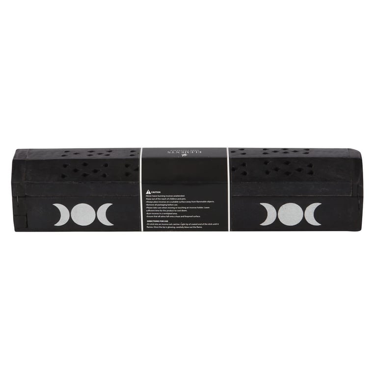Triple Moon Sage Incense Box Set - 10 Sticks in Mango Wood Holder & Storage