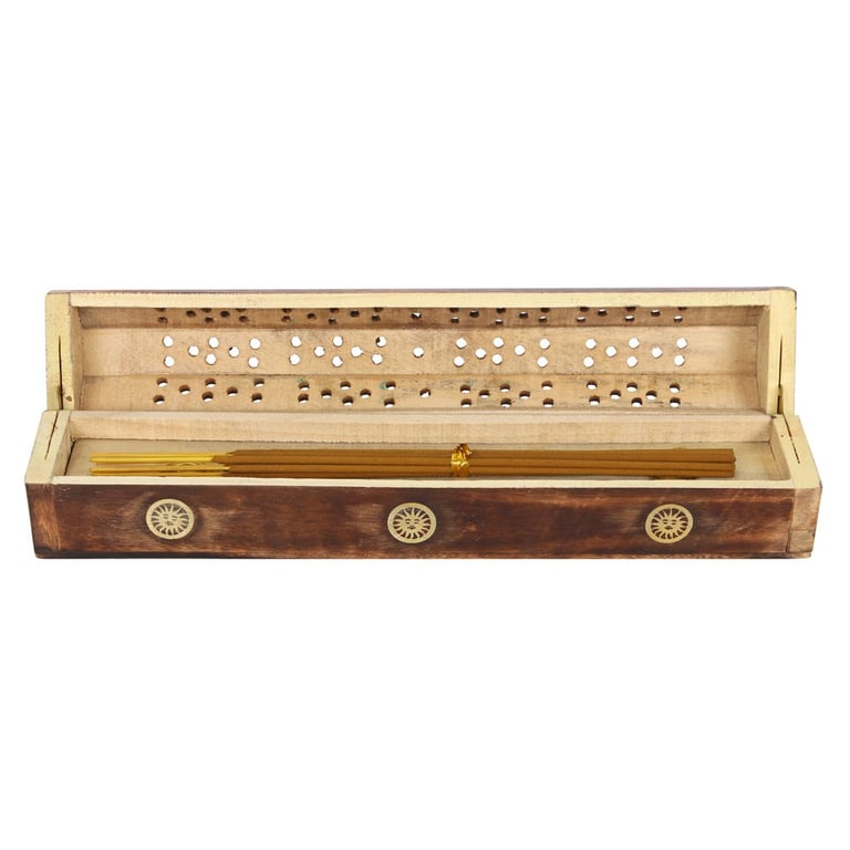 Sun Wooden Patchouli & Orange Incense Box Set - 10 Sticks in Mango Wood Holder
