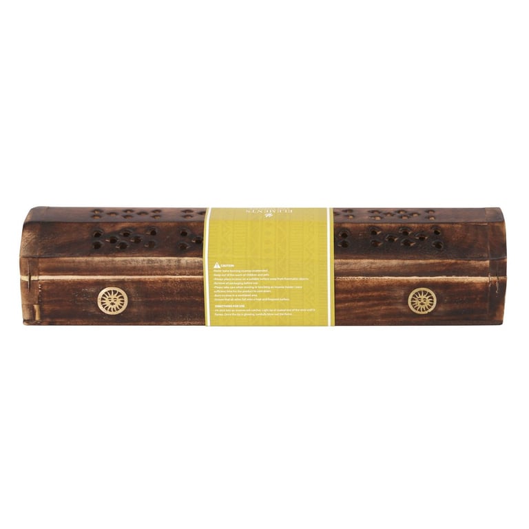 Sun Wooden Patchouli & Orange Incense Box Set - 10 Sticks in Mango Wood Holder