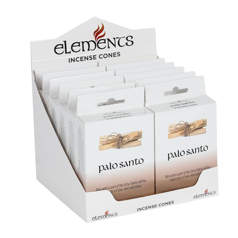 Elements Palo Santo Incense Cones - 12 Packs of Natural Home Fragrance