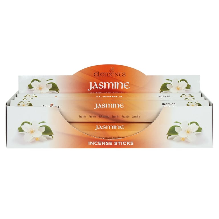 Elements 6 Pack Jasmine Incense Sticks Set - Relaxation Home Fragrance Set