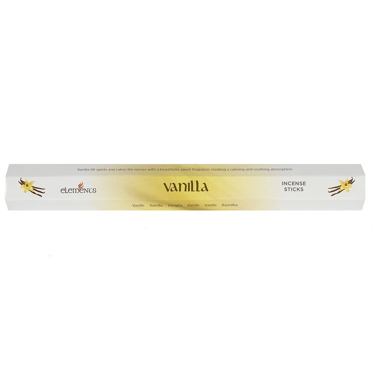 Elements Vanilla Incense Sticks - 6 Packs of 20-Stick Sets for Home Fragrance and Relaxation