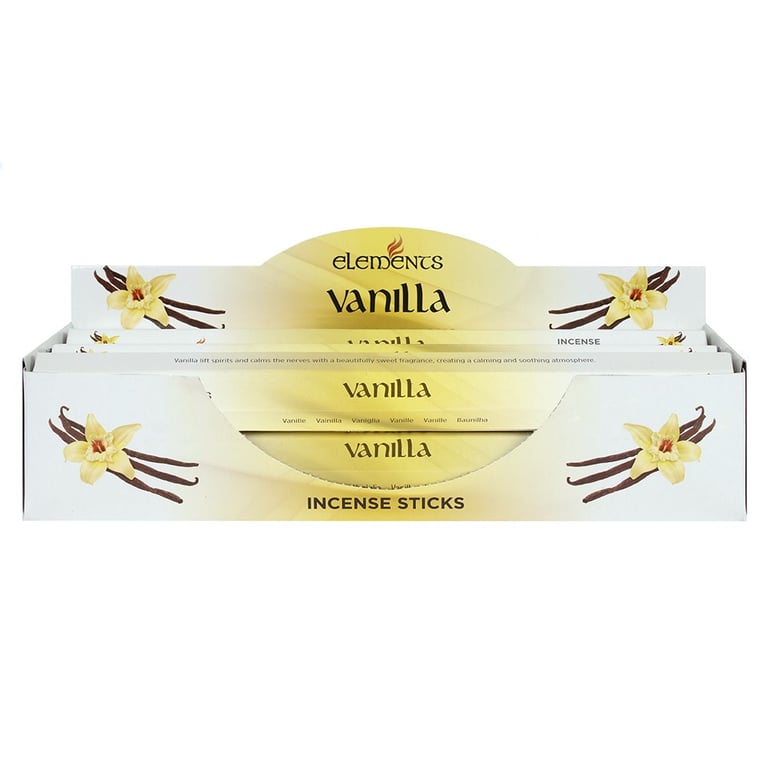 Elements Vanilla Incense Sticks - 6 Packs of 20-Stick Sets for Home Fragrance and Relaxation
