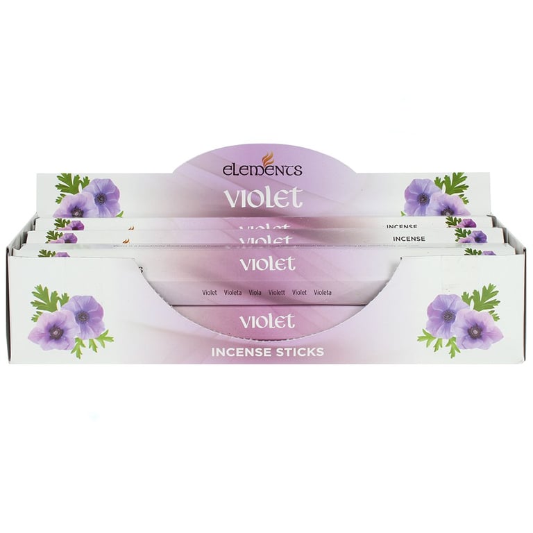 Elements 6 Packets Violet Incense Sticks - 20 Sticks Per Pack, Home Fragrance Scented Incense