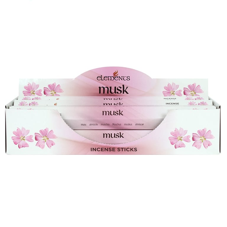 Elements Musk Fragranced Incense Sticks - 6 Packs of 20 Stick Sets
