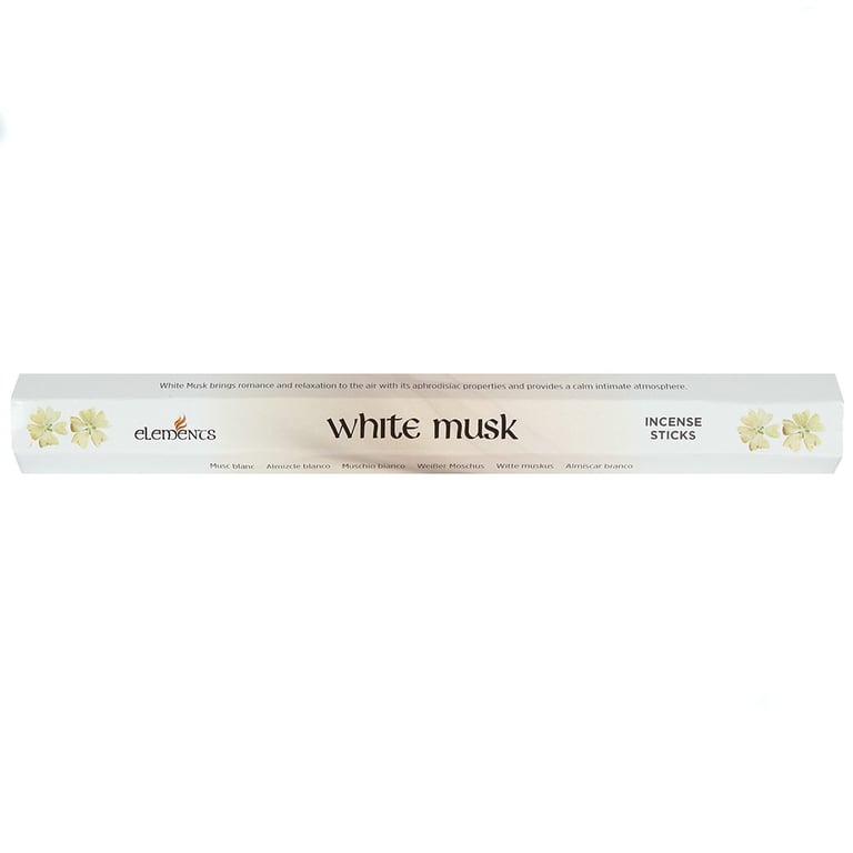Elements 6 Packets of White Musk Incense Sticks - Home Fragrance Set (120 Pieces)