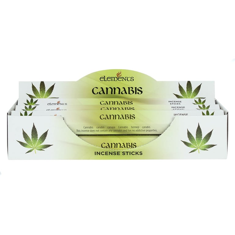 Elements Cannabis Incense Sticks 20-Stick Set, Perfect for Meditation and Home Use