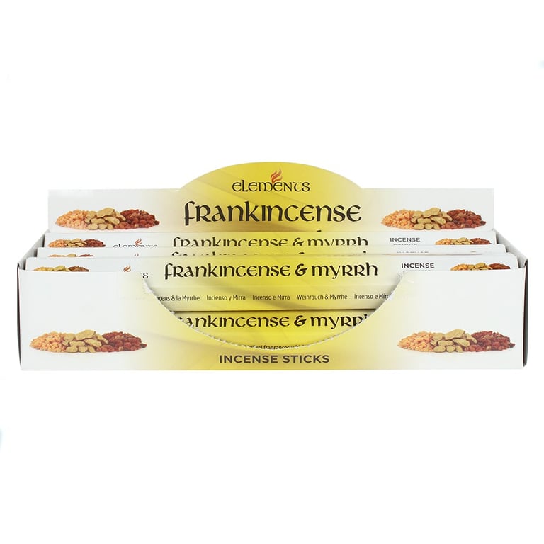Elements 6 Pack Frankincense & Myrrh Incense Sticks Set - 120 Sticks Home Fragrance