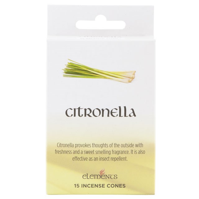 Elements Citronella Incense Cones - 12 Packs, Fragrant Home Incense with Holder