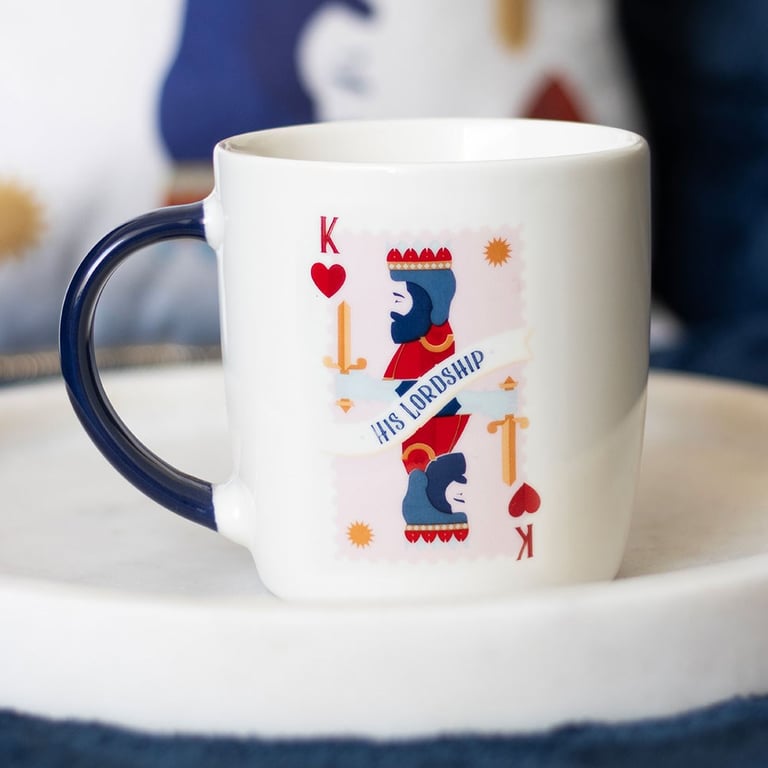 His Lordship Playing Card Mug - Regal Design, 350ml Capacity, Perfect Father s Day Gift