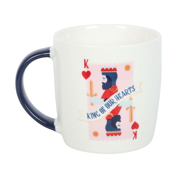 King of Our Hearts Mug and Playing Cards Set - 350ml Hand Wash Only Gift for Dad or Loved One