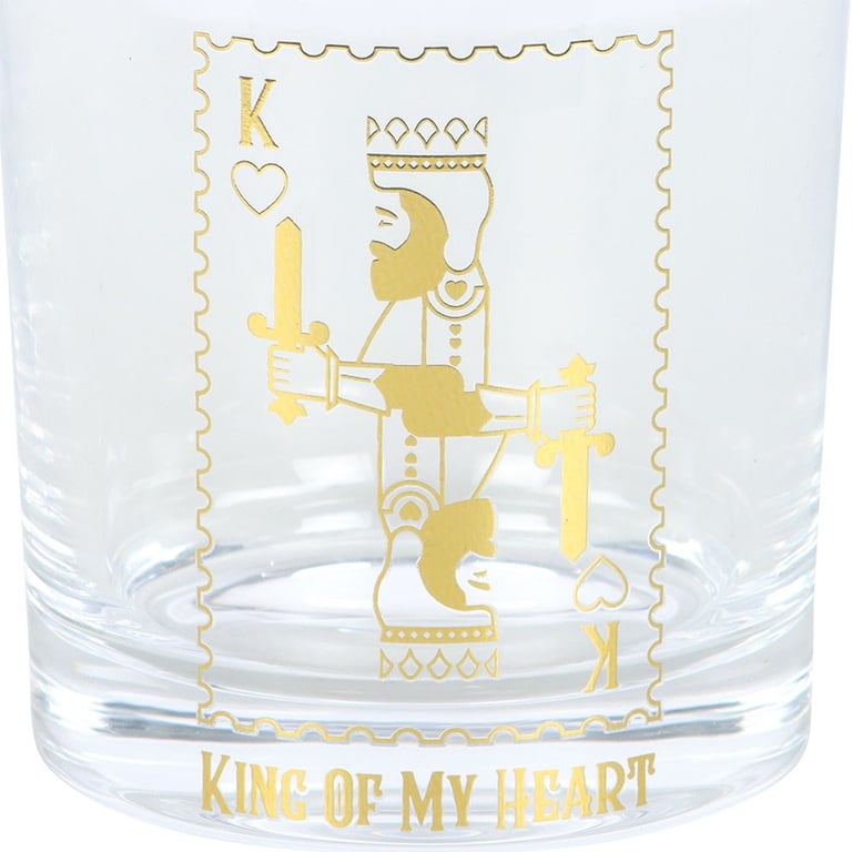 King of My Heart Elegant Royal Drinking Glass - 300ml Capacity