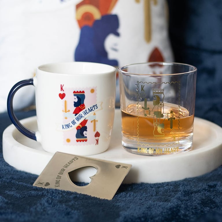 King of My Heart Elegant Royal Drinking Glass - 300ml Capacity