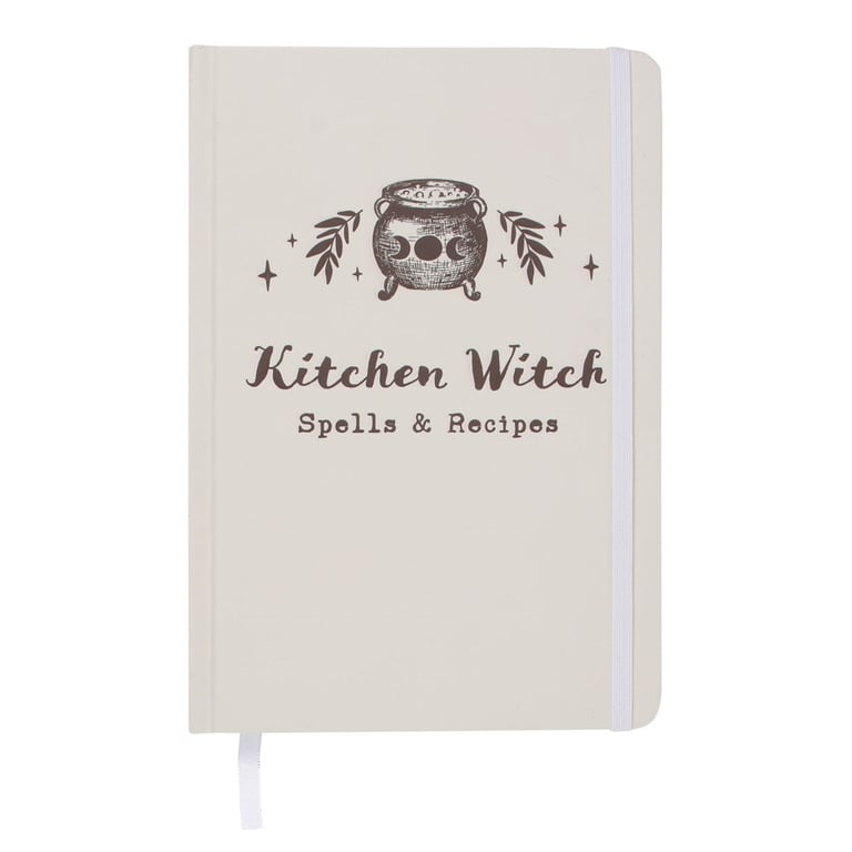 Kitchen Witch A5 Notebook - 100 Page Lined Journal with Ribbon Marker and Elastic Closure
