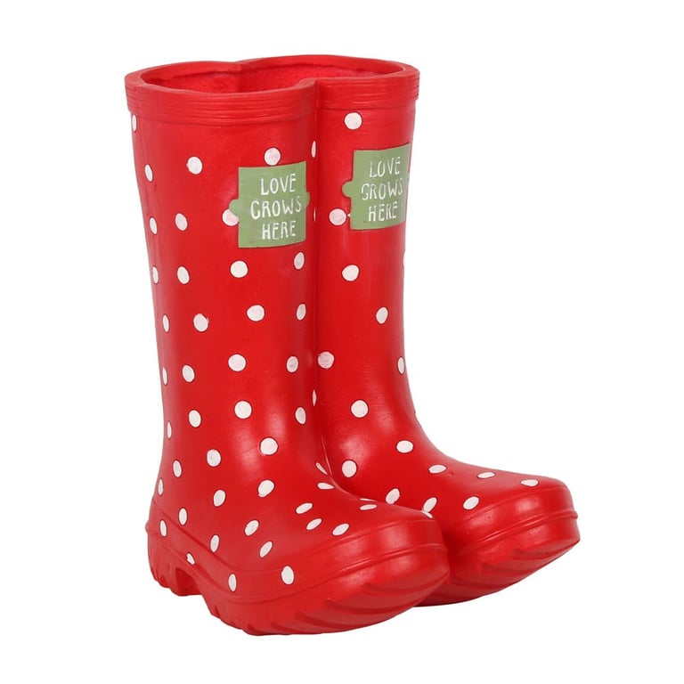 Red Wellington Boot Planter - Novelty Garden Decoration