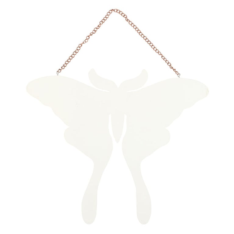 Luna Moth Hanging Sign - Whimsical Transformation Symbol Decoration
