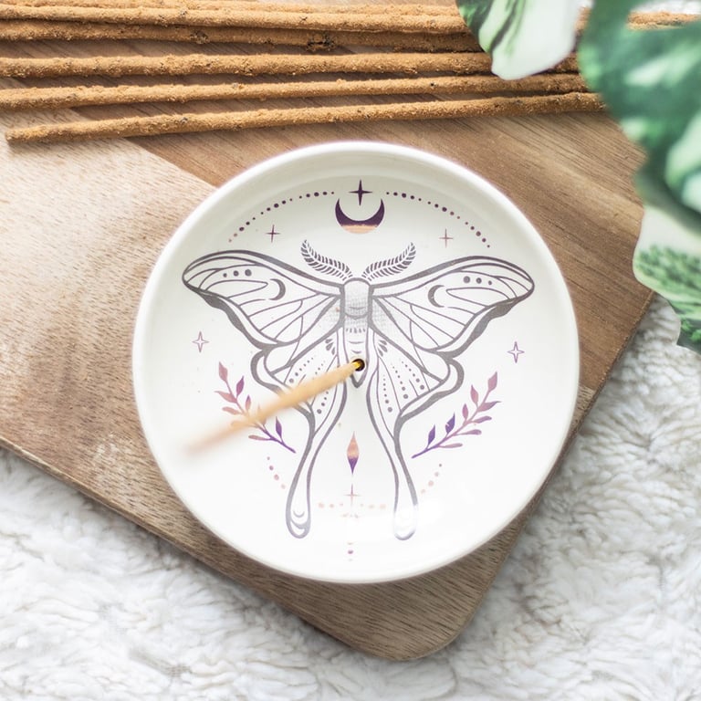 Luna Moth Incense Holder - Elegant Design for Ethereal Ambiance Home Decor