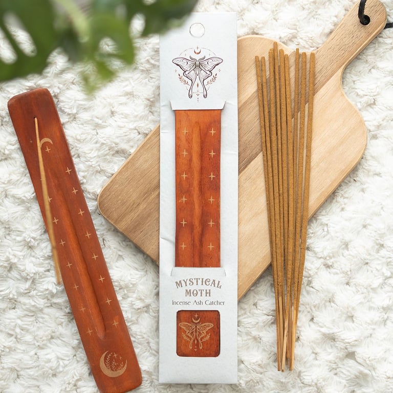 Mystical Moth Incense Ash Catcher - Elegant Luna Moth Design & Meditation-Friendly Home Decor