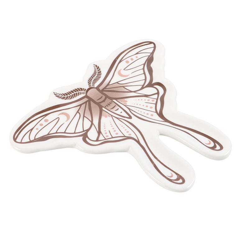 Elegant Luna Moth Ceramic Trinket Dish for Home Decor and Jewelry Storage