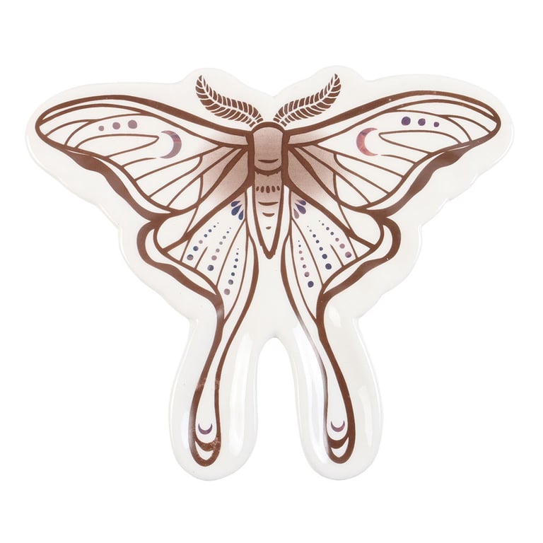 Elegant Luna Moth Ceramic Trinket Dish for Home Decor and Jewelry Storage