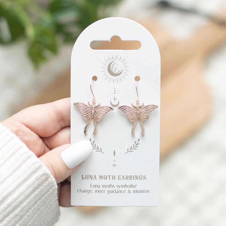 Luna Moth Stainless Steel Earrings - Symbolizing Change and Timeless Beauty